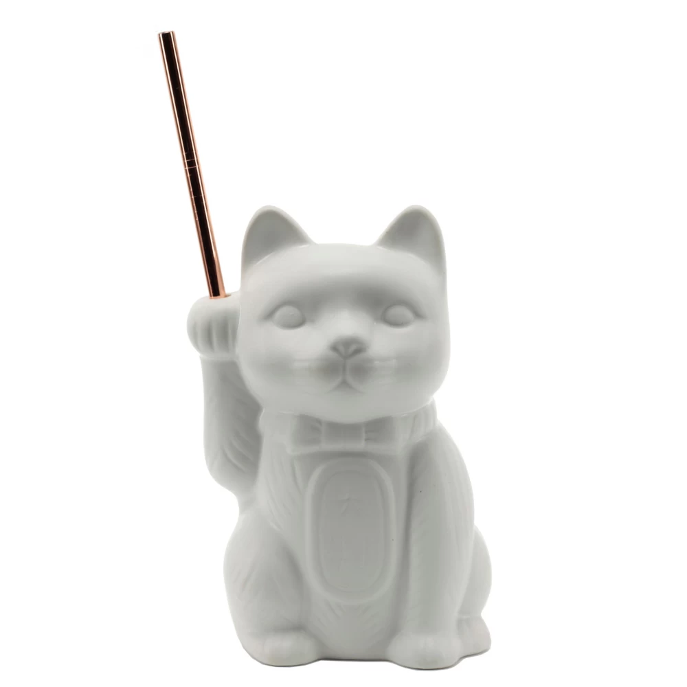 White Neko Cat Tiki Mug 3 White Neko Cat Tiki Mug