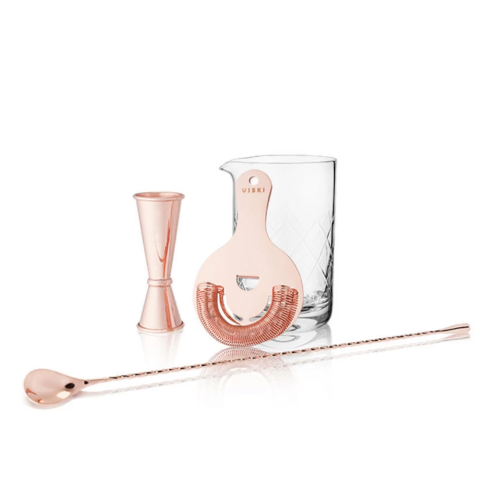 Copper Stirred Cocktail Bar Tools Set By Viski 3 Copper Stirred Cocktail Bar Tools Set By Viski