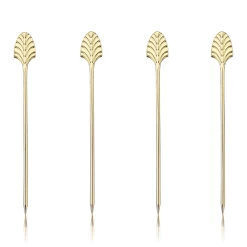 Gold Art Deco Cocktail Pins (set Of 4)