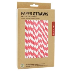 Kikkerland Red Stripe Paper Straws