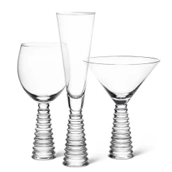 Abbott Stack Clear Base Flute -Liquor Specialty Store 27 TUXEDOClearAllThree