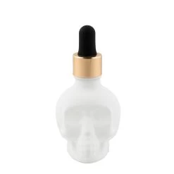 Skull Bitters Bottle In Black, White And Clear -Liquor Specialty Store 41A1078