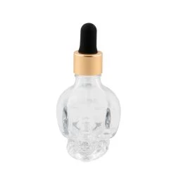 Skull Bitters Bottle In Black, White And Clear -Liquor Specialty Store 41A1080