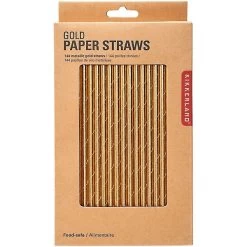 Kikkerland Gold Paper Straws