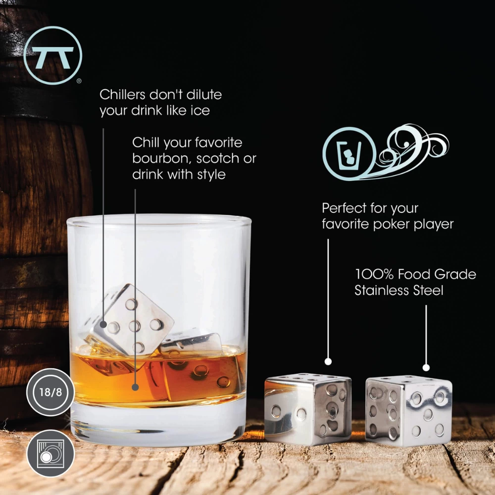 Dice Whiskey Chillers (set Of 4) 5 Dice Whiskey Chillers (set Of 4) - Image 3