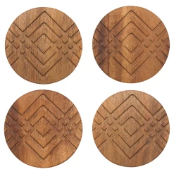 Facet Acacia Coasters (set Of 4)