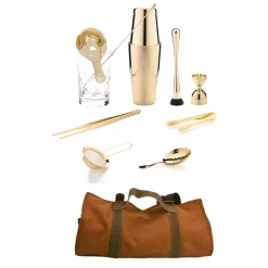 The Cocktail Aficionado Set (Gold) -Liquor Specialty Store AficionadoGoldwithbagOct2022update