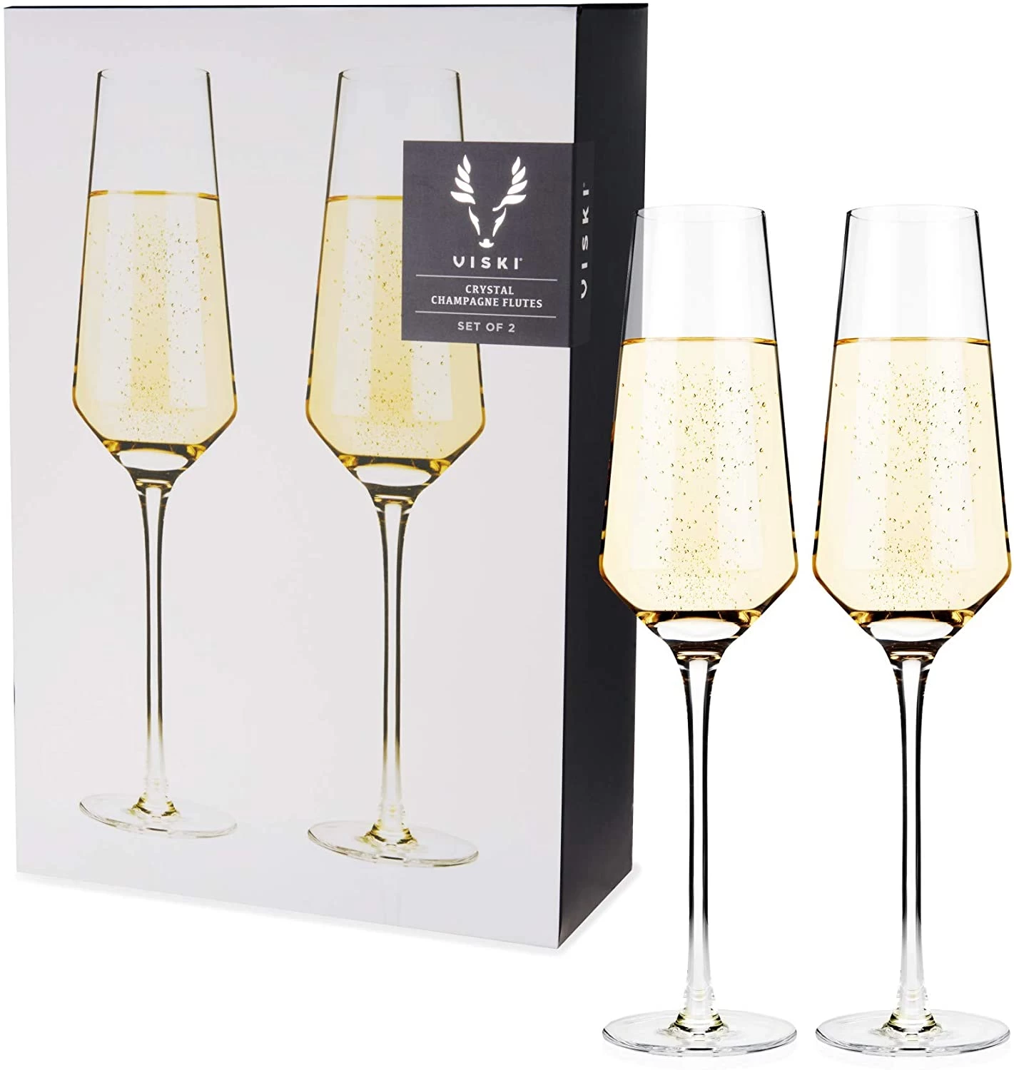Viski Angled Crystal Flutes (set Of 2) 6 Viski Angled Crystal Flutes (set Of 2) - Image 4