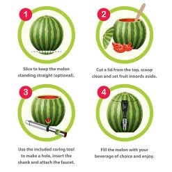 Watermelon Keg Tapping Kit -Liquor Specialty Store BD204 Steps