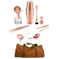 The Cocktail Aficionado Set (Copper) -Liquor Specialty Store CopperAficionadowithBag Oct2022update