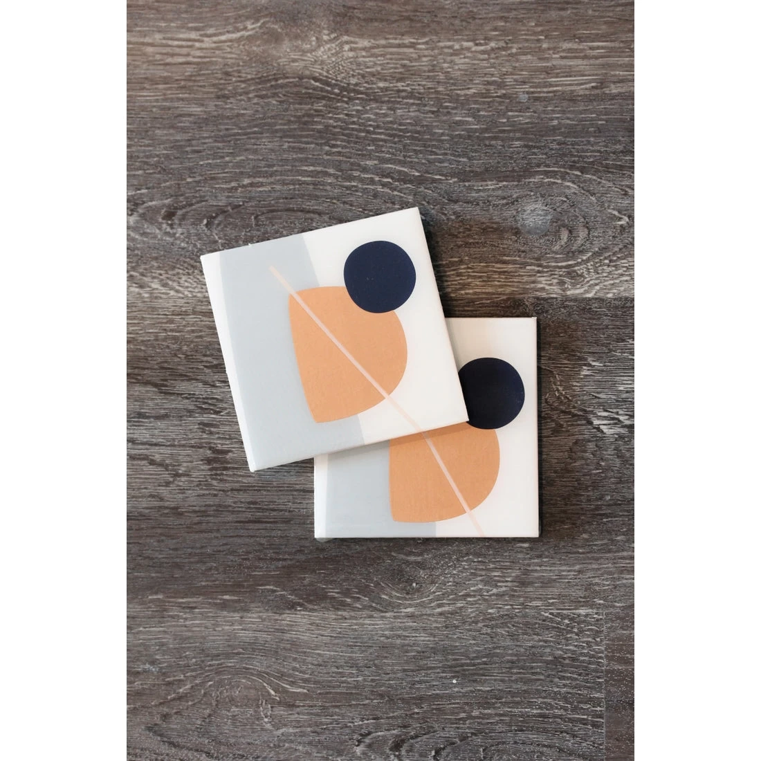 Foiled Grey Abstract Resin Coasters 5 Foiled Grey Abstract Resin Coasters - Image 3