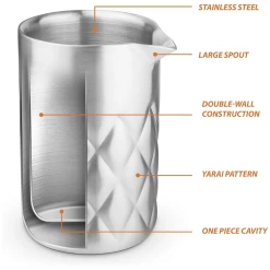 Final Touch Double-Wall Stainless Steel Yarai Mixing Pitcher -Liquor Specialty Store GMP129DoubleWallSteelYarai 3