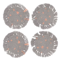 Grey Macrame Coasters (set Of 4)