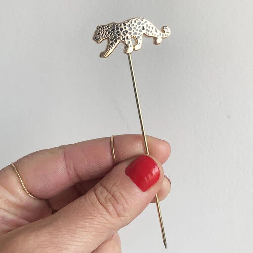 Leopard Cocktail Pins (set Of 4) 4 Leopard Cocktail Pins (set Of 4) - Image 2