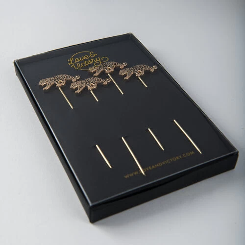 Leopard Cocktail Pins (set Of 4) 5 Leopard Cocktail Pins (set Of 4) - Image 3