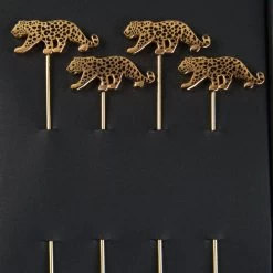 Leopard Cocktail Pins (set Of 4)