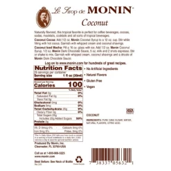 Monin Coconut Syrup 8 Monin Coconut Syrup -Liquor Specialty Store Monin Coconut Syrup Back Label 800x800 14b0835e a2f9 4141 992f f546f5ab6ff6