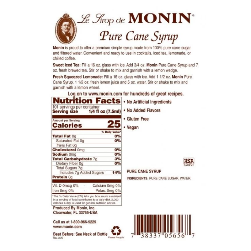 Monin Pure Cane Sugar Syrup 5 Monin Pure Cane Sugar Syrup - Image 3