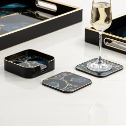 Savoy Agate Coasters (set Of 4) -Liquor Specialty Store SavoyAgateCoasters 4