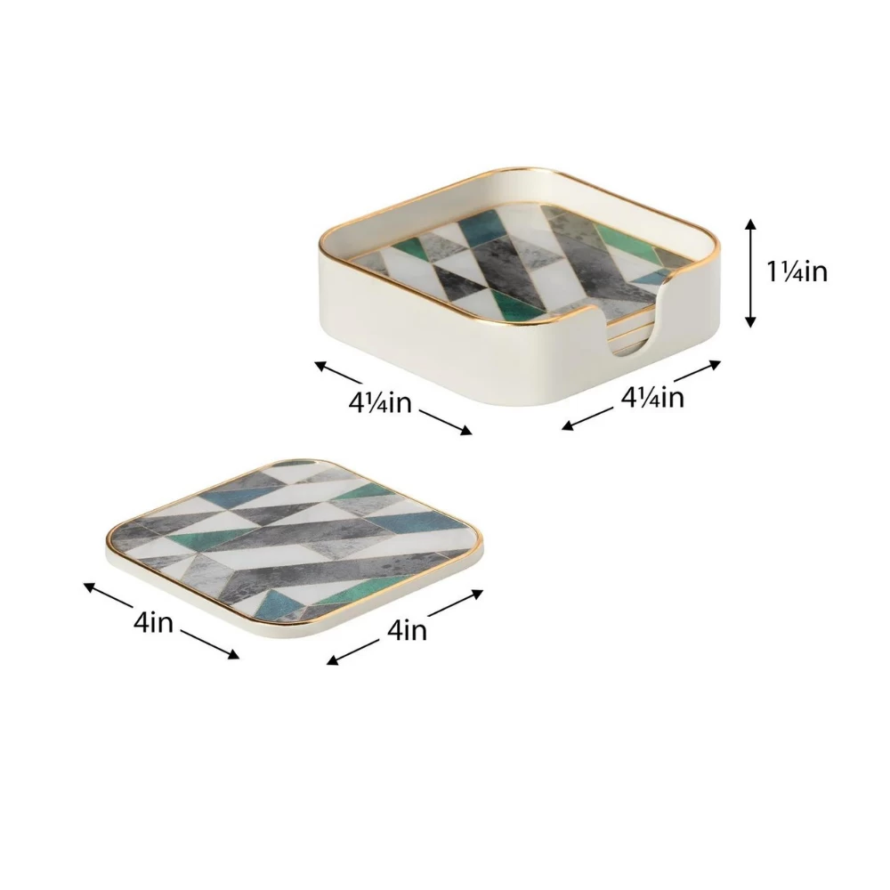 Savoy Geometric Coasters (set Of 4) 6 Savoy Geometric Coasters (set Of 4) - Image 4