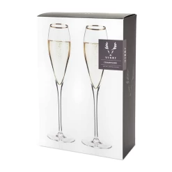 Viski Belmont Gold Rim Crystal Champagne Flutes (Set Of 2) -Liquor Specialty Store TF Belmont Gold Rim Champagne Set 2 Box 800x800 0e9a8646 cb73 4ccb be27 eaa888d39c1c