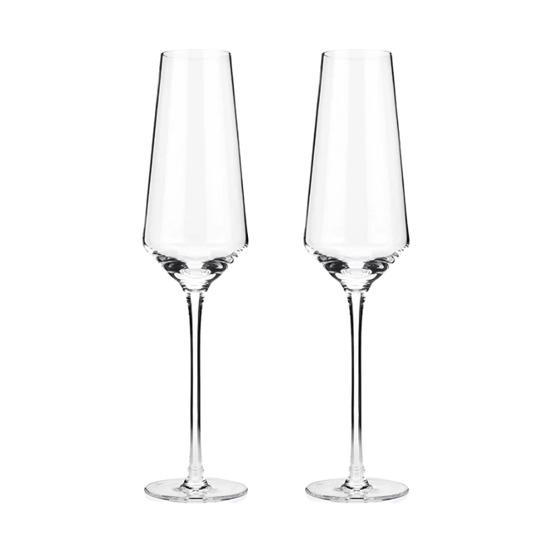 Viski Angled Crystal Flutes (set Of 2) 4 Viski Angled Crystal Flutes (set Of 2) - Image 2