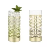 Viski Gold & Crystal Patterned Highball Glasses (set Of 2)