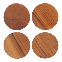 Teak Wood Coasters (set Of 4)