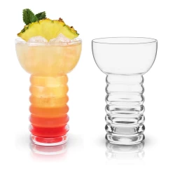 Viski Crystal Pearl Diver Glasses (set Of 2)