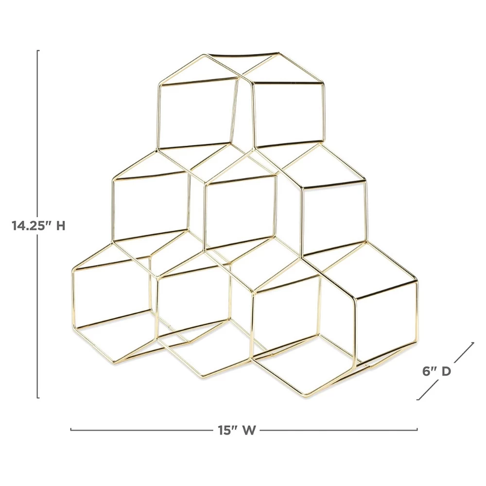 Geo Gold Wine Rack 5 Geo Gold Wine Rack - Image 3