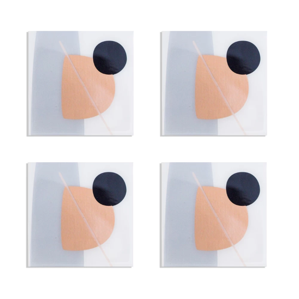 Foiled Grey Abstract Resin Coasters 3 Foiled Grey Abstract Resin Coasters