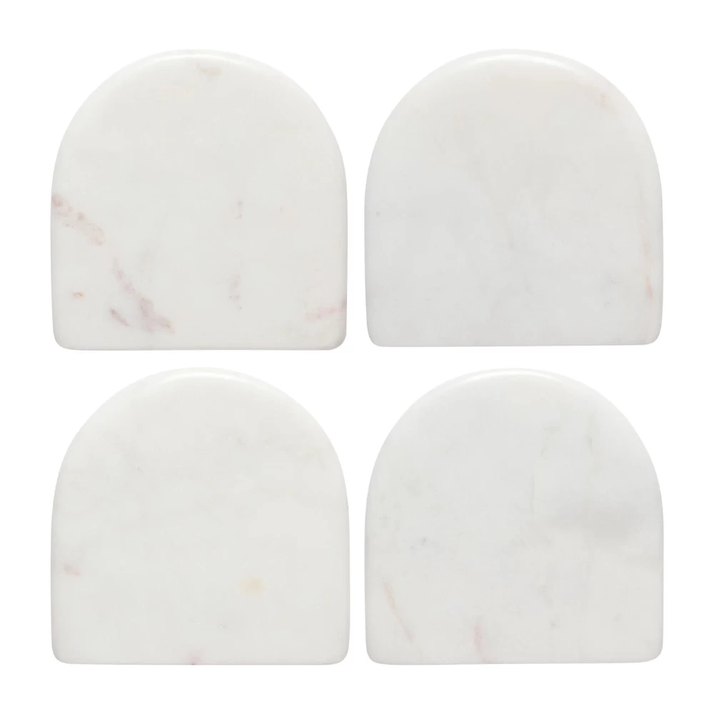 White Arch Marble Coasters (Set Of 4) 3 White Arch Marble Coasters (Set Of 4)