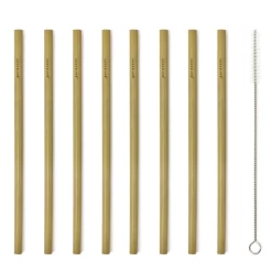 KIKKERLAND Natural Bamboo Straws (set Of 8)