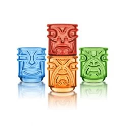Colourful Tiki God Glasses (set Of 4)