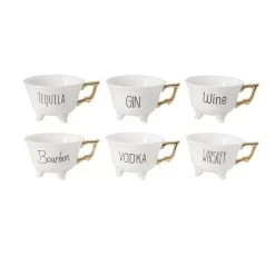 Footed Teacups With Gold Handle