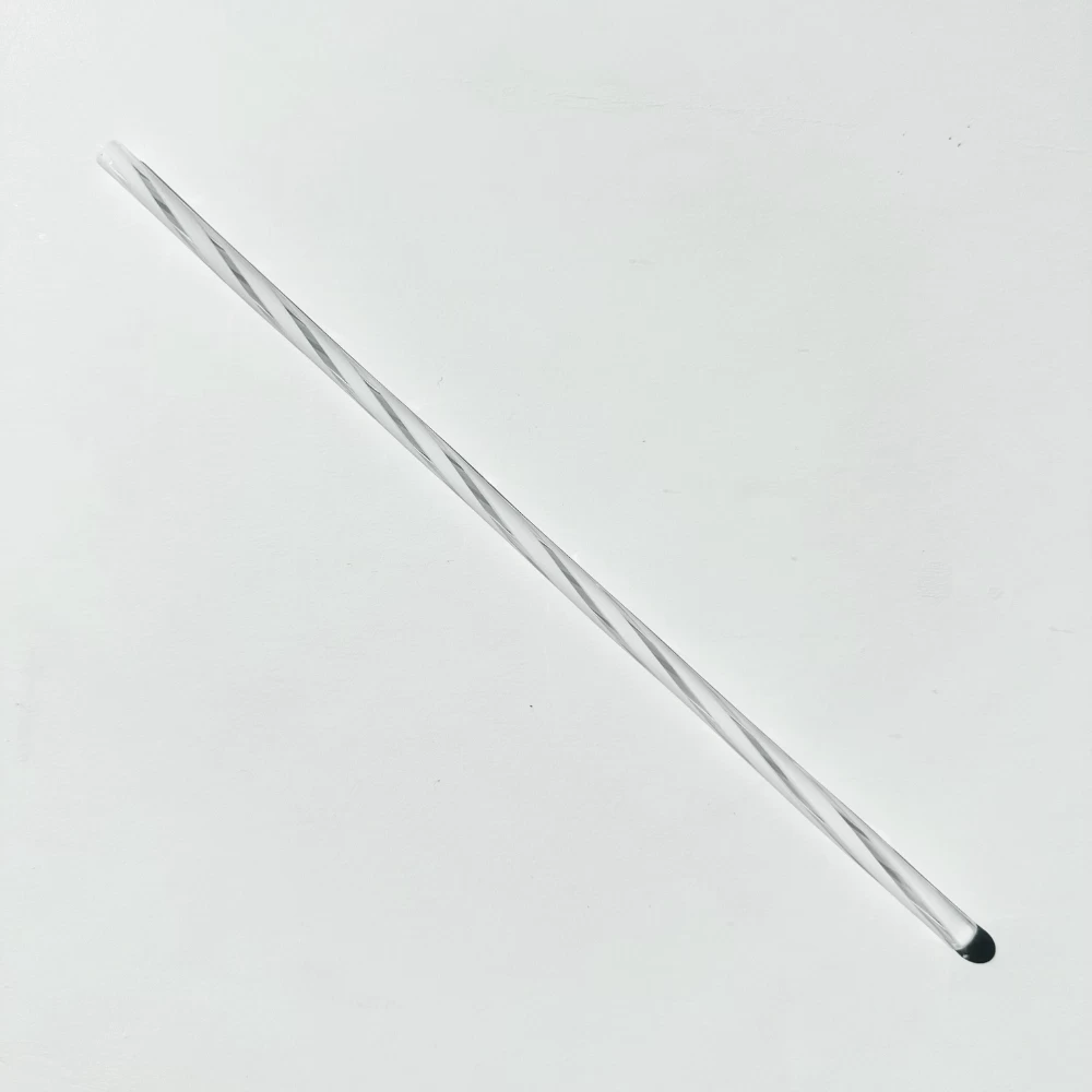 Twisted Glass Straw (Clear & White) 3 Twisted Glass Straw (Clear & White)